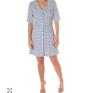 Melanie Women's Tweed V-Neck A-Line Dress NWithout tag